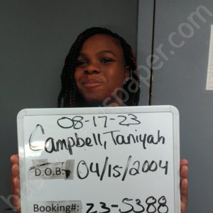 CAMPBELL, TANIYAH JEANETTE | 2023-08-17 13:23:00 Sebastian County, Arkansas Booking