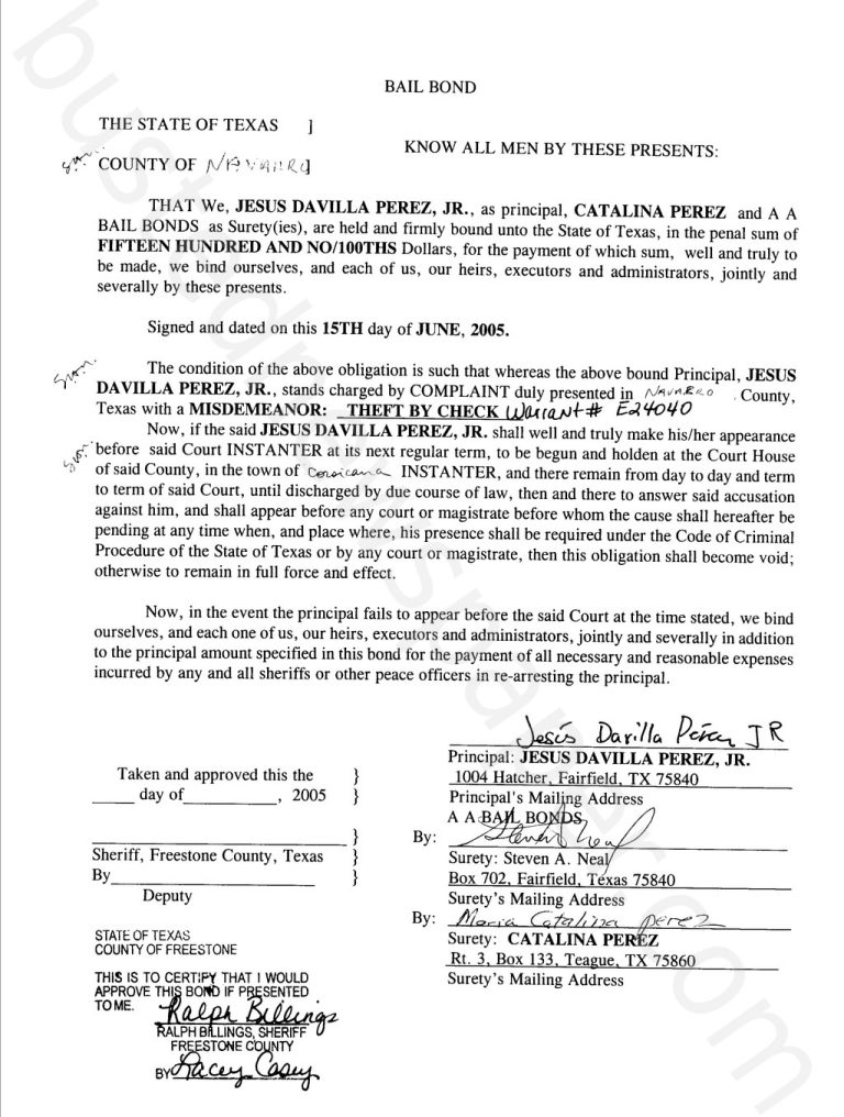 Perez,jesus Davilla Jr 20240324 Freestone County, Texas Booking