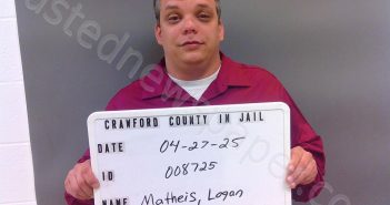MATHEIS, LOGAN TYLER | 2025-04-27 01:40:00 Crawford County, Indiana Booking