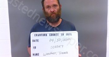 WEATHERS, TREVOR LEE | 2025-04-30 21:05:00 Crawford County, Indiana Booking