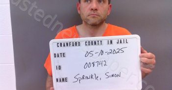 SPRINKLE, SIMON | 2025-05-10 23:48:00 Crawford County, Indiana Booking