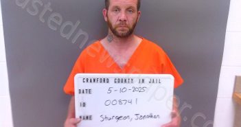 STURGEON, JONATHAN L | 2025-05-10 22:42:00 Crawford County, Indiana Booking