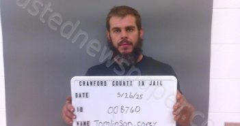 TOMLINSON, COREY DANIEL | 2025-05-26 12:43:00 Crawford County, Indiana Booking