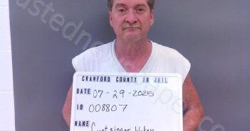 CURTSINGER, WAKEY LLOYD, JR | 2025-07-29 19:29:00 Crawford County, Indiana Booking