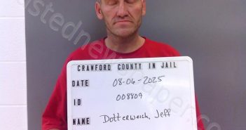 DOTTERWEICH, JEFFERY ADAM | 2025-08-06 14:49:00 Crawford County, Indiana Booking